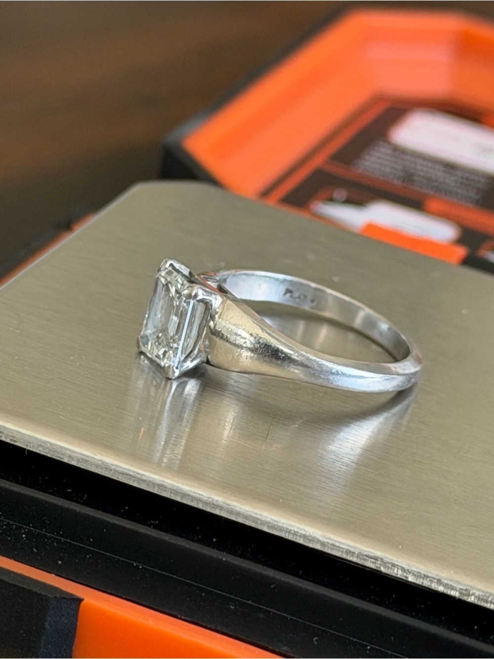 Emerald Cut Solitaire Engagement Ring in Platinum